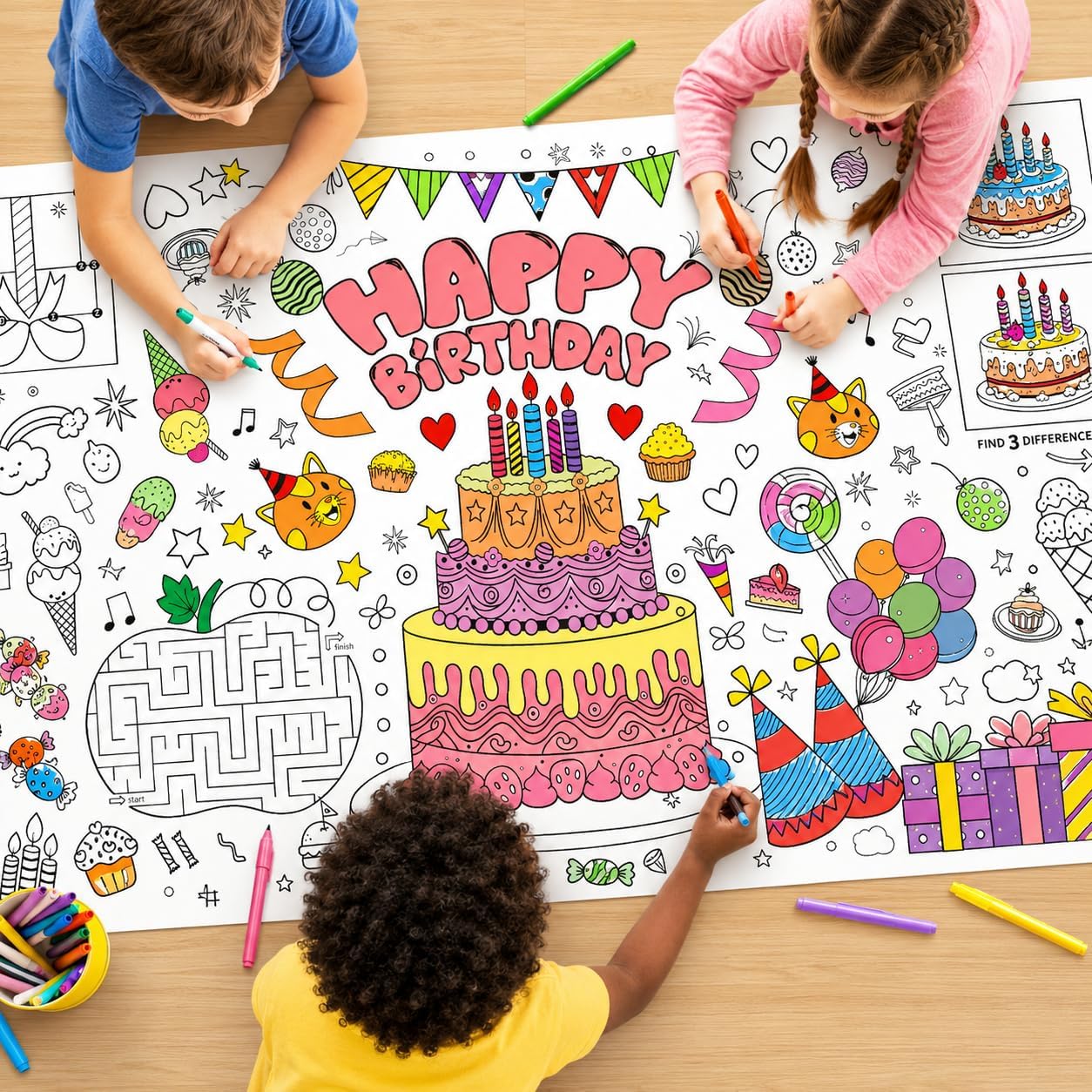 โปสเตอร์ระบายสีขนาดใหญ่สำหรับเ - Table Cloth Disposable บทวิจารณ์และราคา