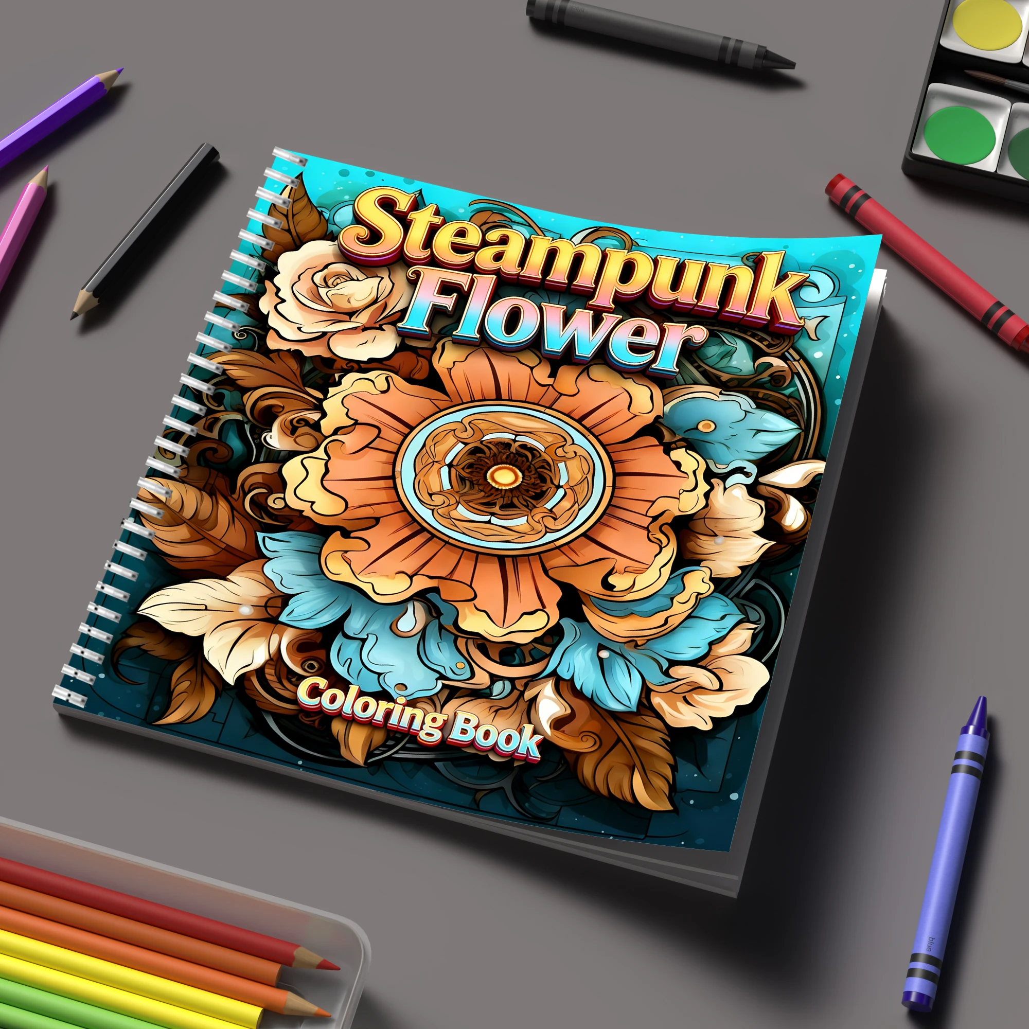 สมุดระบายสีดอกไม้สไตล์สตีมพังก - Event Supplies บทวิจารณ์และราคา